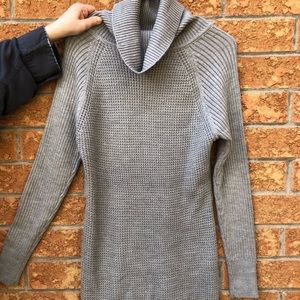 Mendocino Grey Long-Sleeve Turtleneck Dress
